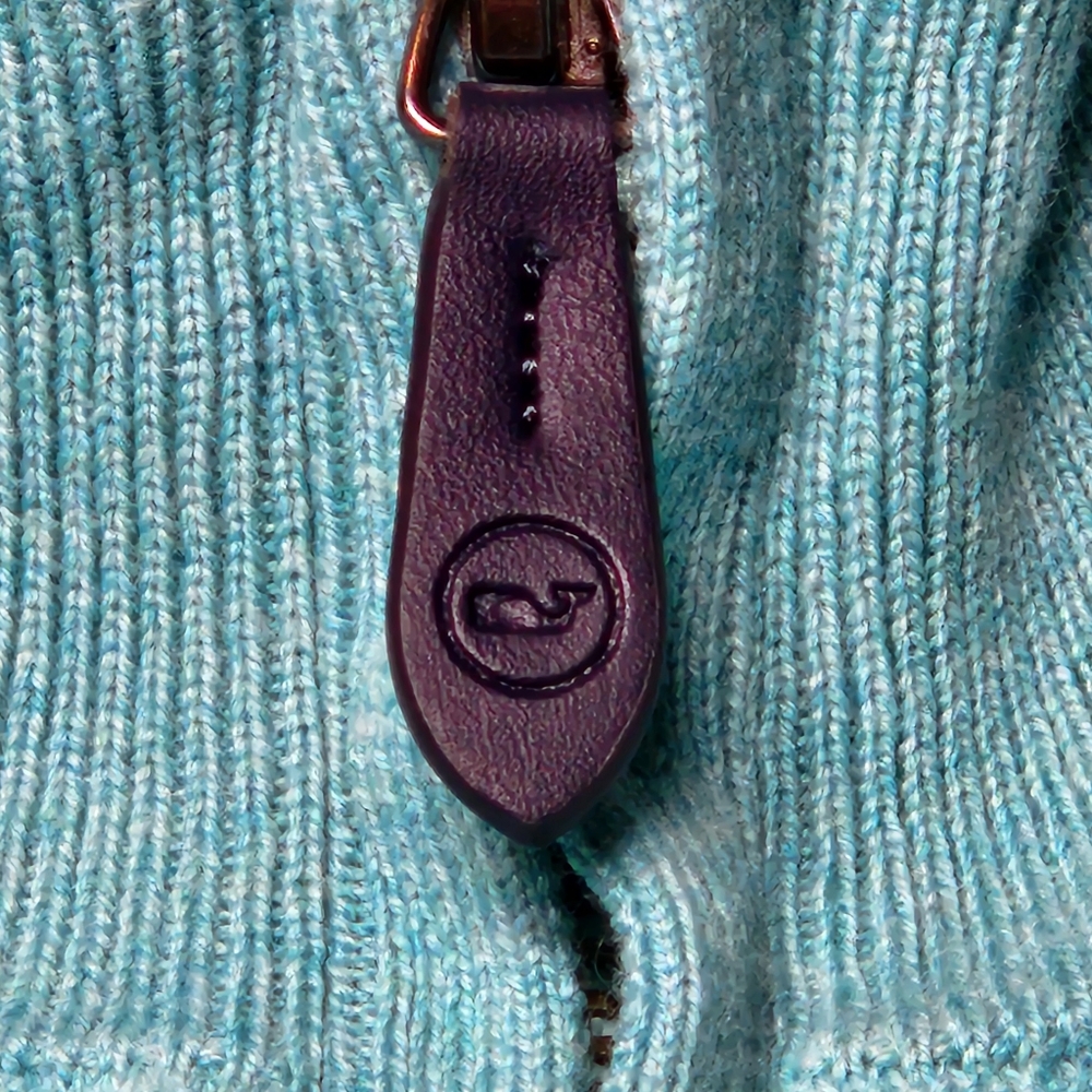 Vineyard Vines Cashmere Blend ¼ Zip Sweater Size XXL Color Aquamarine 😍 - Picture 7 of 11